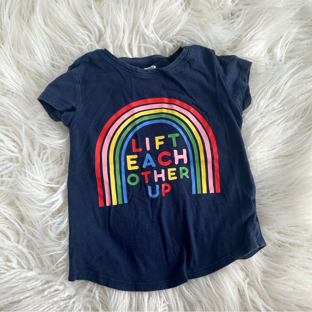 Old Navy Toddler Girls Lift Each Other Up Short Sleeve Shirt Size 4T